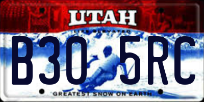 UT license plate B305RC