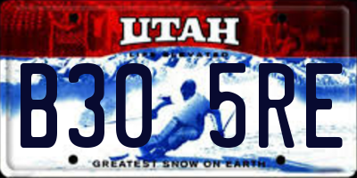UT license plate B305RE