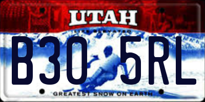 UT license plate B305RL