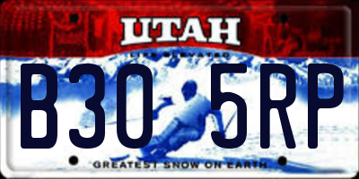 UT license plate B305RP