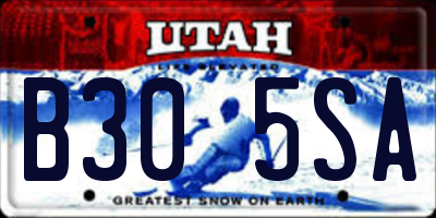 UT license plate B305SA