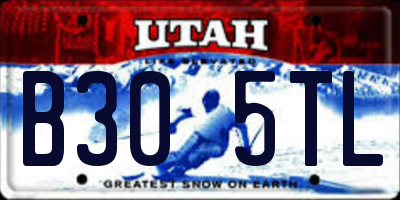 UT license plate B305TL