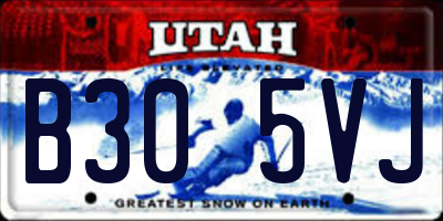 UT license plate B305VJ