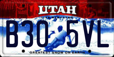 UT license plate B305VL