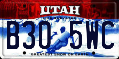 UT license plate B305WC