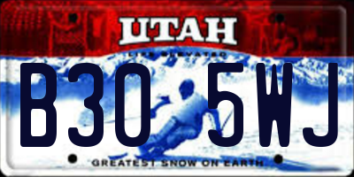 UT license plate B305WJ