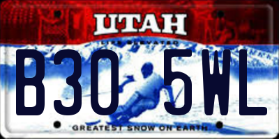 UT license plate B305WL