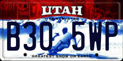 UT license plate B305WP