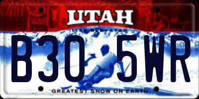 UT license plate B305WR