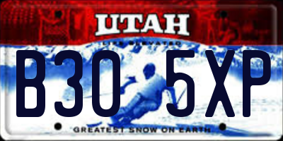 UT license plate B305XP