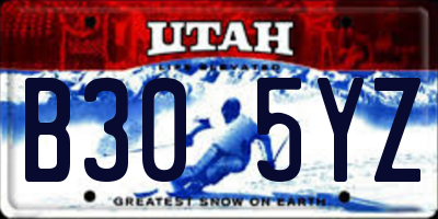 UT license plate B305YZ