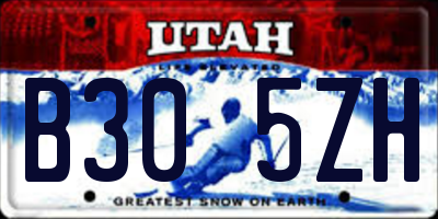 UT license plate B305ZH