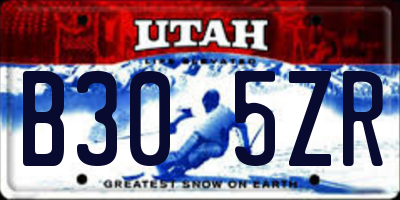 UT license plate B305ZR