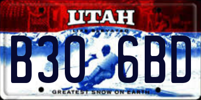 UT license plate B306BD