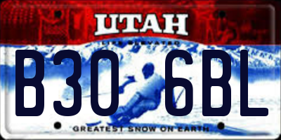 UT license plate B306BL