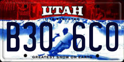 UT license plate B306CO