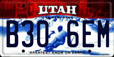 UT license plate B306EM