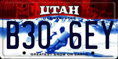 UT license plate B306EY