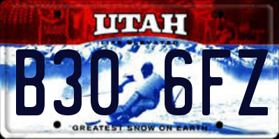 UT license plate B306FZ