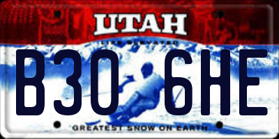 UT license plate B306HE