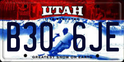 UT license plate B306JE