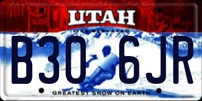 UT license plate B306JR