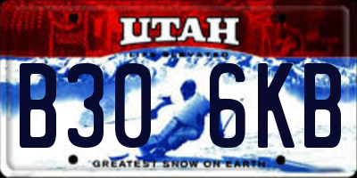 UT license plate B306KB