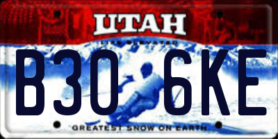 UT license plate B306KE