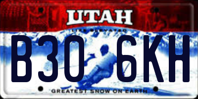 UT license plate B306KH