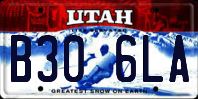 UT license plate B306LA