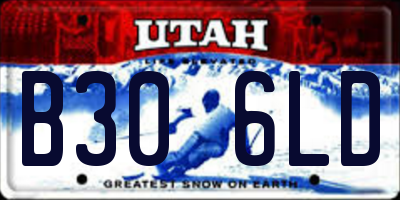 UT license plate B306LD