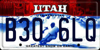 UT license plate B306LQ
