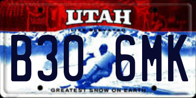 UT license plate B306MK