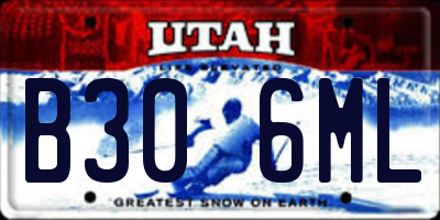 UT license plate B306ML