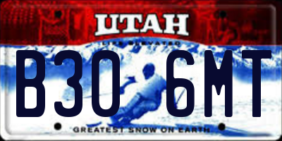 UT license plate B306MT