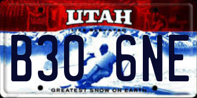 UT license plate B306NE