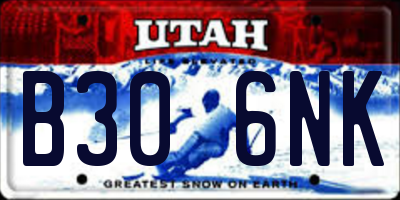 UT license plate B306NK