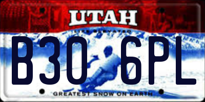 UT license plate B306PL