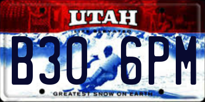 UT license plate B306PM