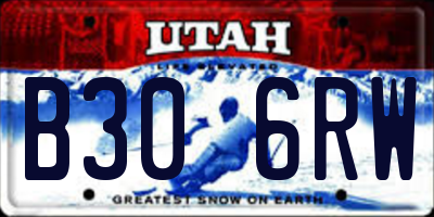 UT license plate B306RW