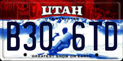UT license plate B306TD