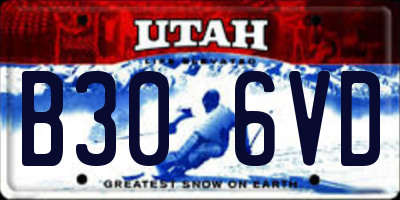 UT license plate B306VD
