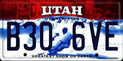 UT license plate B306VE