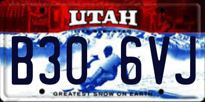 UT license plate B306VJ