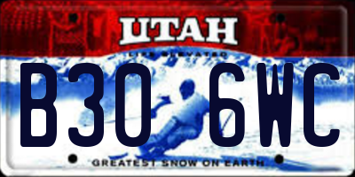 UT license plate B306WC