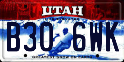 UT license plate B306WK