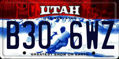 UT license plate B306WZ