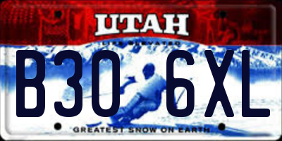 UT license plate B306XL