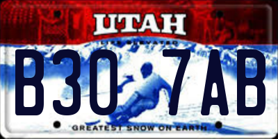 UT license plate B307AB