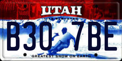 UT license plate B307BE
